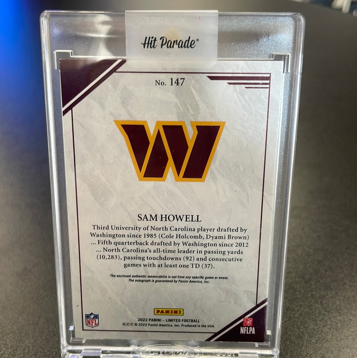 Sam Howell 2022 Panini Limited Rookie Patch Auto, 61/99