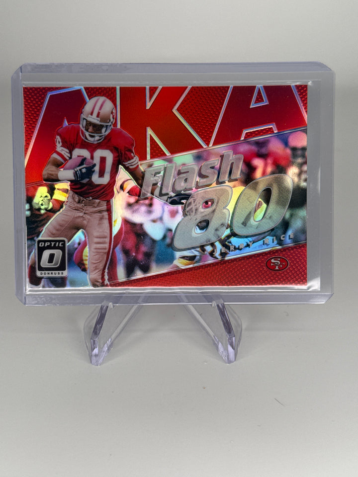 Jerry Rice 2017 Panini Donruss Optic Flash 80 Red Prizm, 92/99