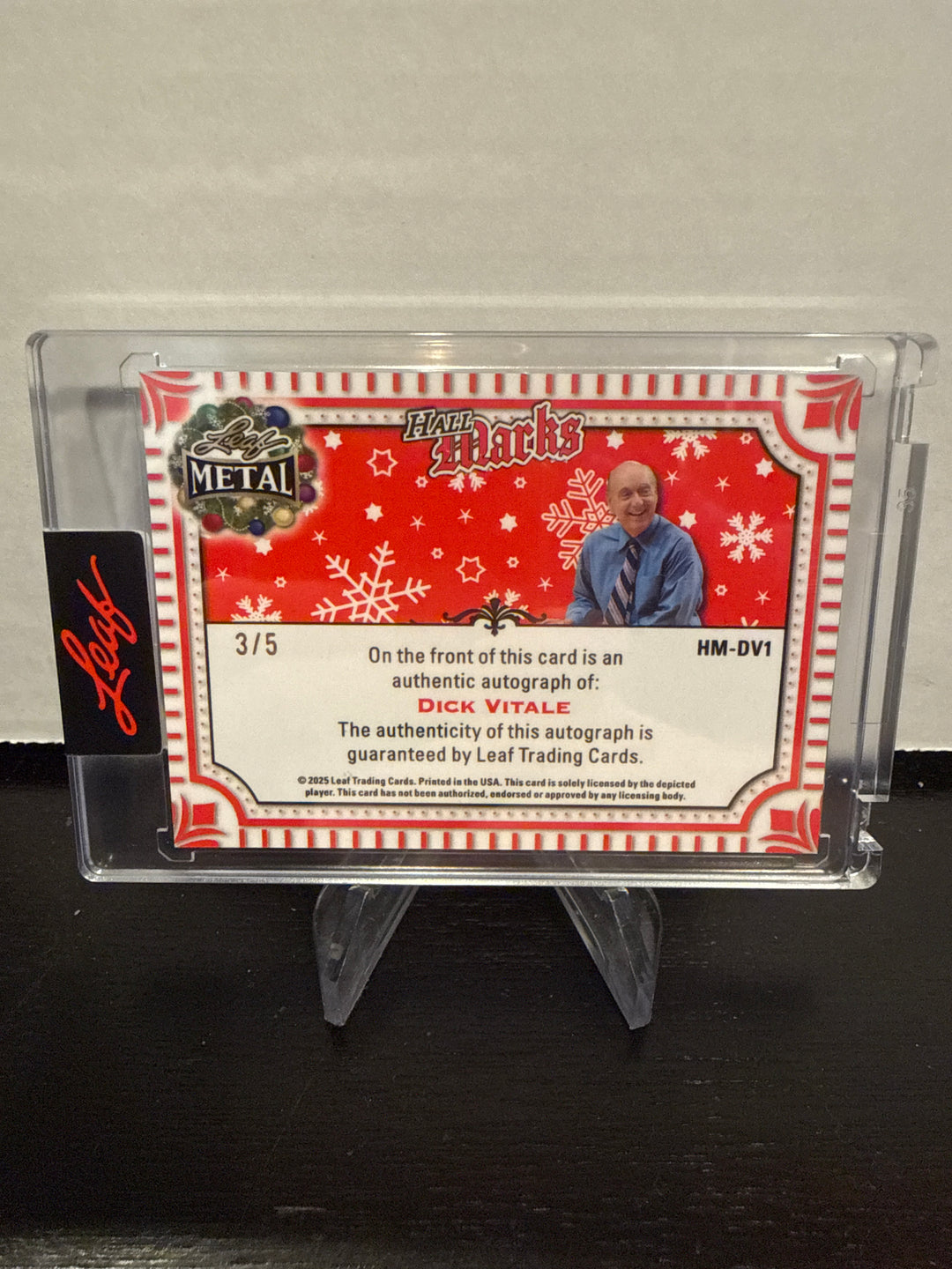 Dick Vitale 2025 Leaf Metal Hall Marks Let it Snow Auto, 3/5