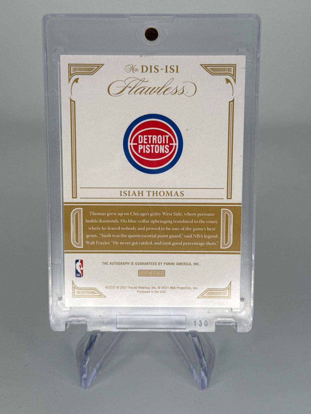 Isiah Thomas 2021 Panini Flawless Auto, 24/25