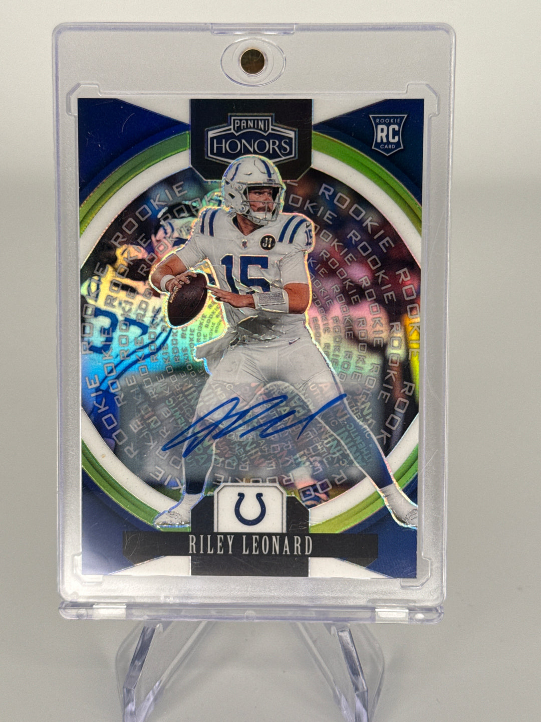 Riley Leonard 2025 Panini Honors Green Rookie Auto, 01/15