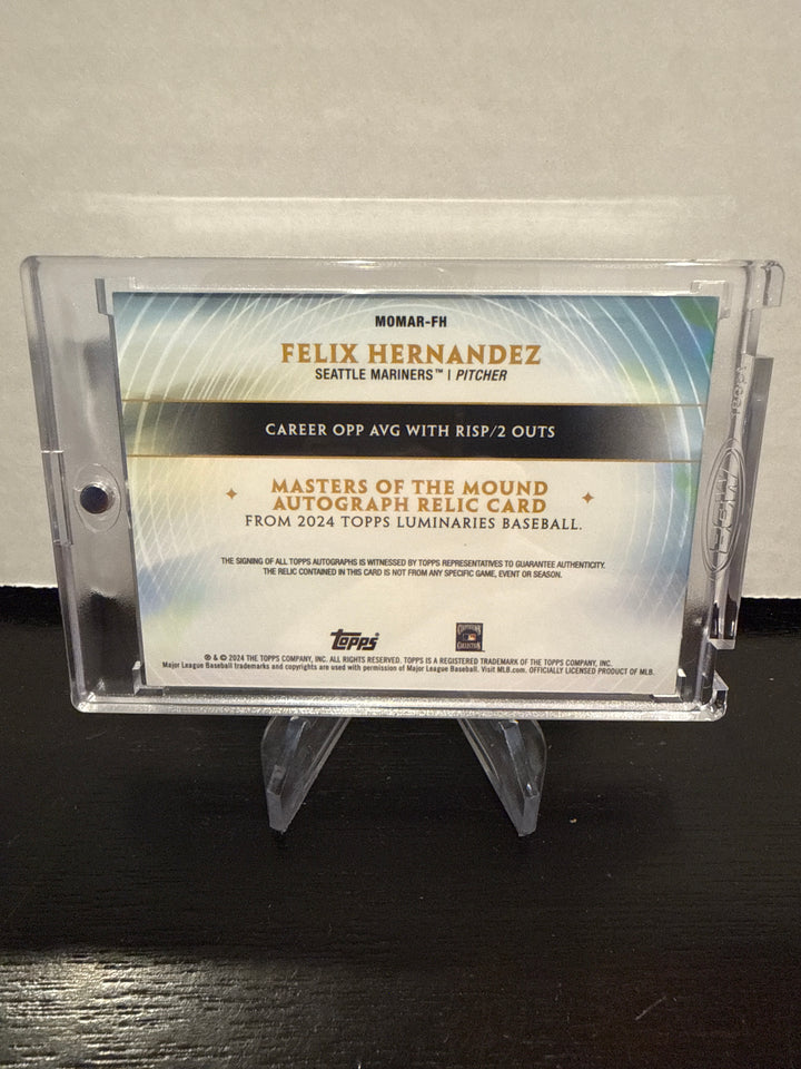 Felix Hernandez 2024 Topps Luminaries Masters of the Mound Auto Relic Blue, 01/10