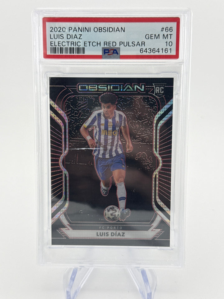 Lewis Diaz 2020-2021 Panini Obsidian Electric Etch Red Pulsar Rookie, 10/28, PSA 10 Gem Mint