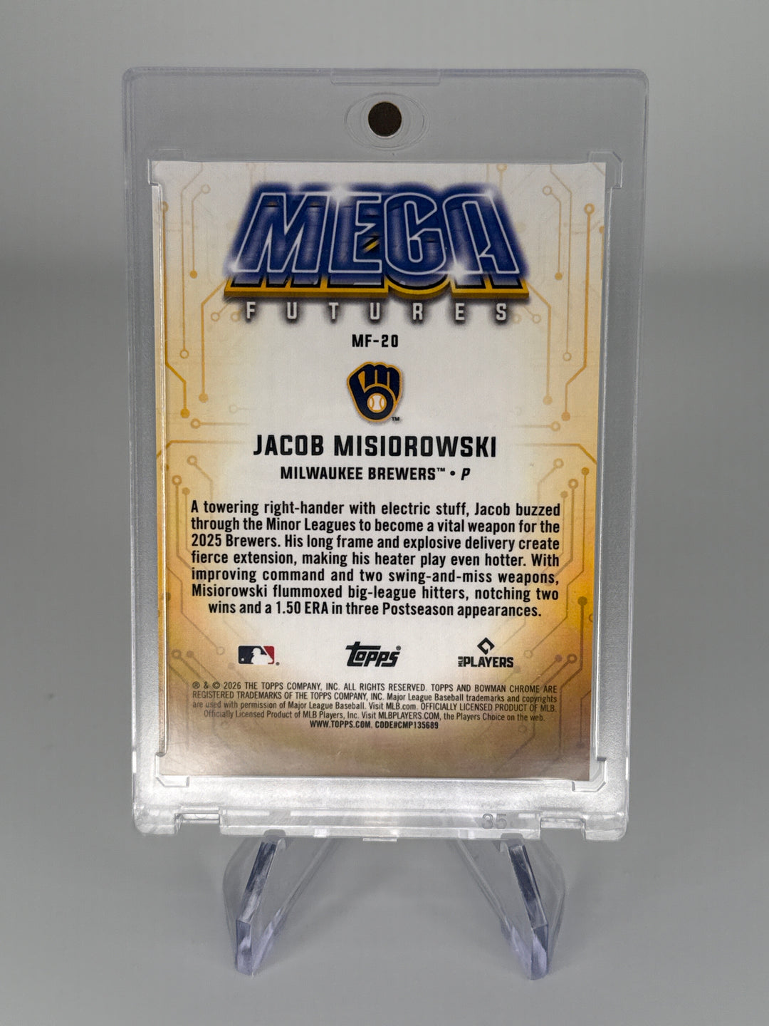 Jacob Misiorowski 2026 Bowman Chrome Mega Futures SSP Case Hit Rookie