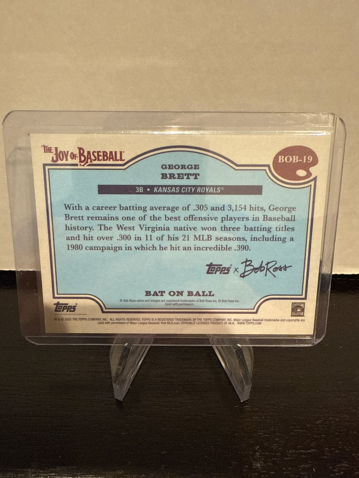 George Brett 2025 Topps Bob Ross The Joy of Baseball Bat on Ball Green Sap, 19/75