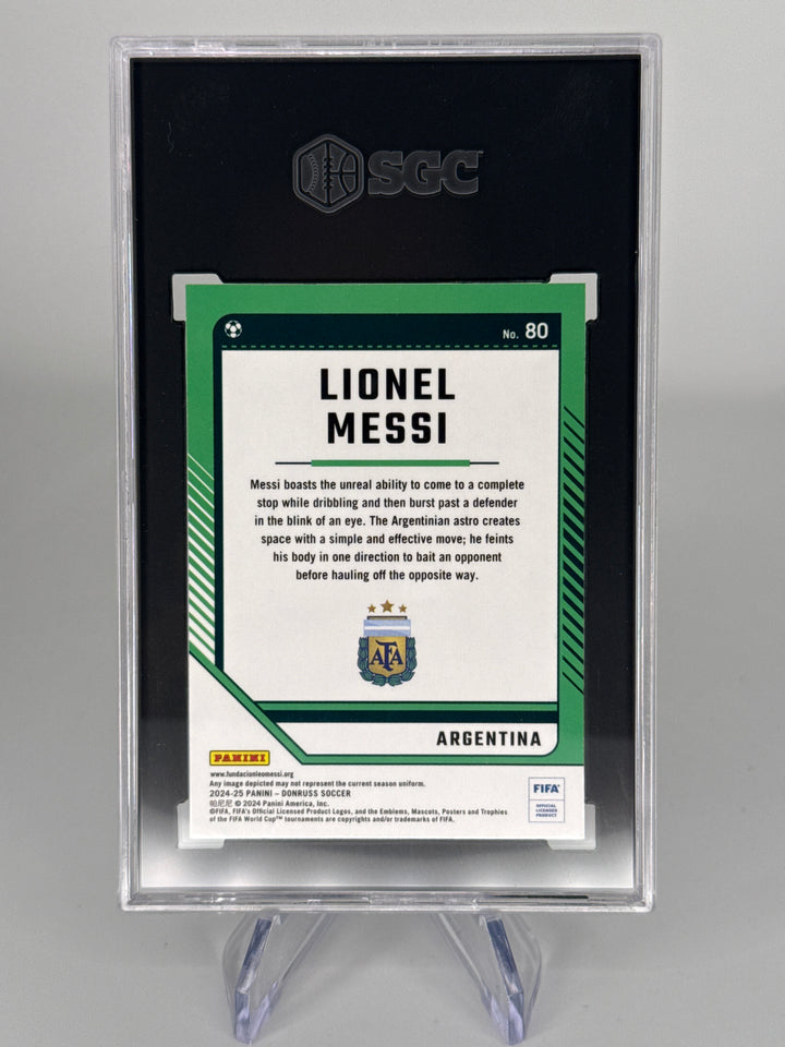 Lionel Messi 2024 Panini Donruss Optic FIFA, SGC 9.5 Gem Mint