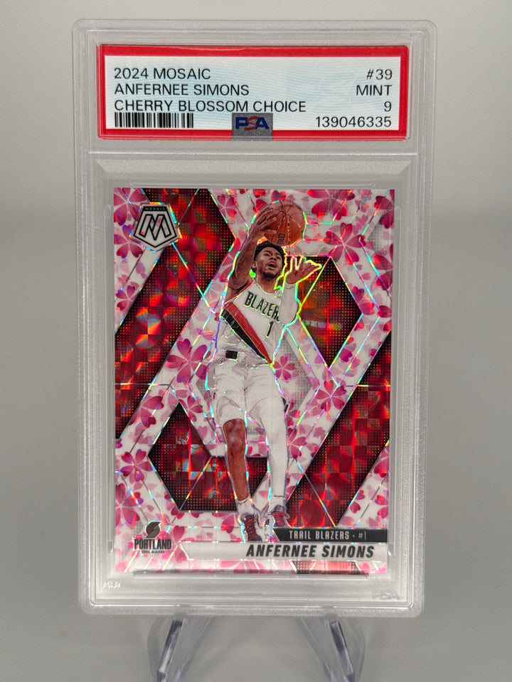Anfernee Simons 2024 Panini Mosaic Cherry Blossom Choice, 09/20, PSA 9 Mint