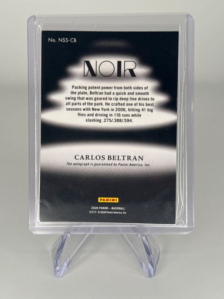 Carlos Beltran 2026 Panini Immaculate Noir Shadow Signatures Auto, 12/99