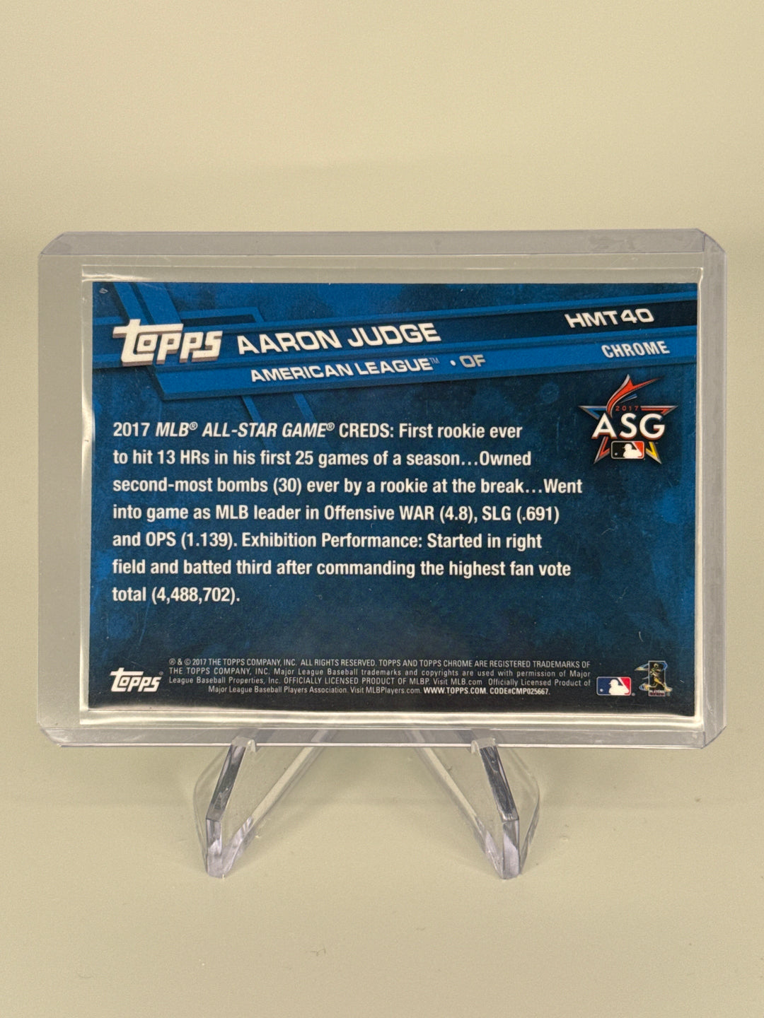 Aaron Judge 2017 Topps Chrome Update All Star Game Rookie