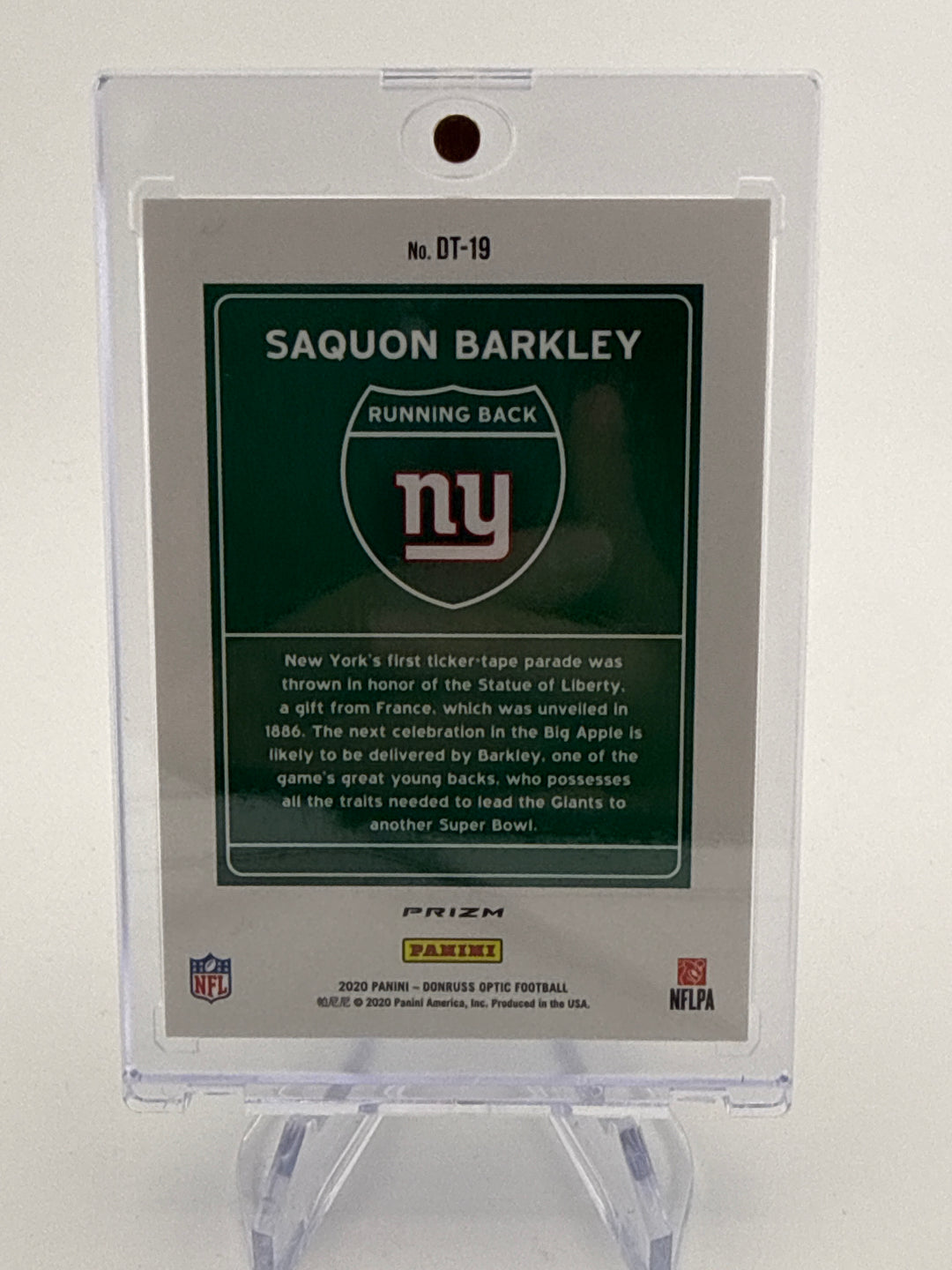 Saquon Barkley 2020 Panini Donruss Optic SSP Case Hit Downtown