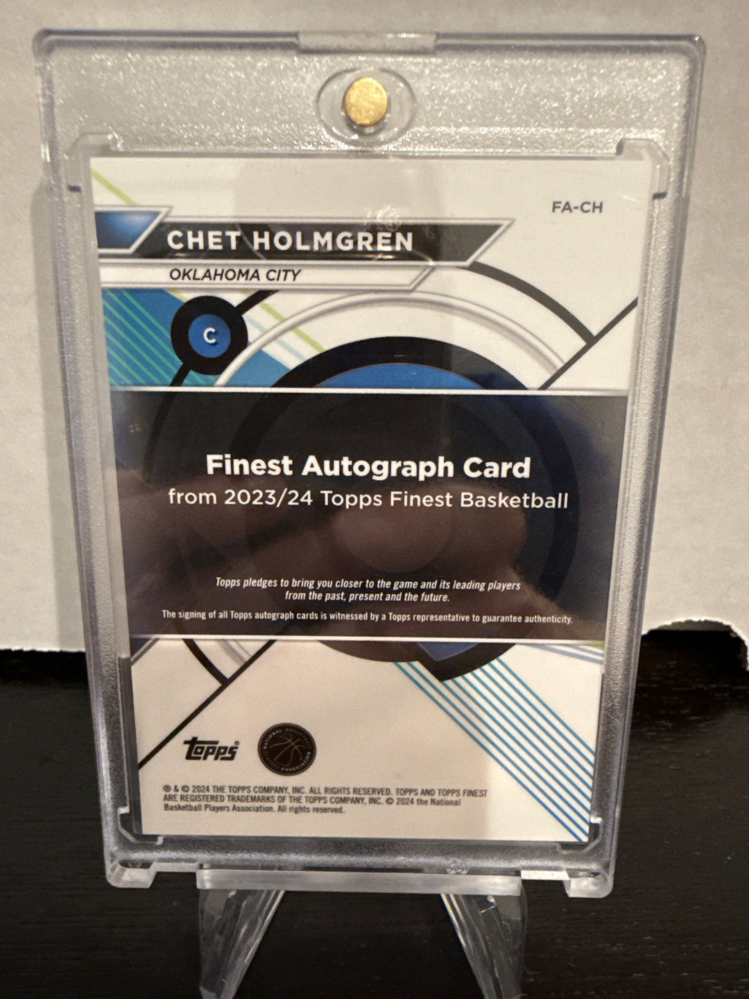 Chet Holmgren 2025 Topps Finest Gold Auto, 40/50