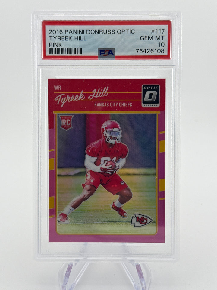 Tyreek Hill 2016 Panini Donruss Optic Pink Rookie, PSA 10 Gem Mint