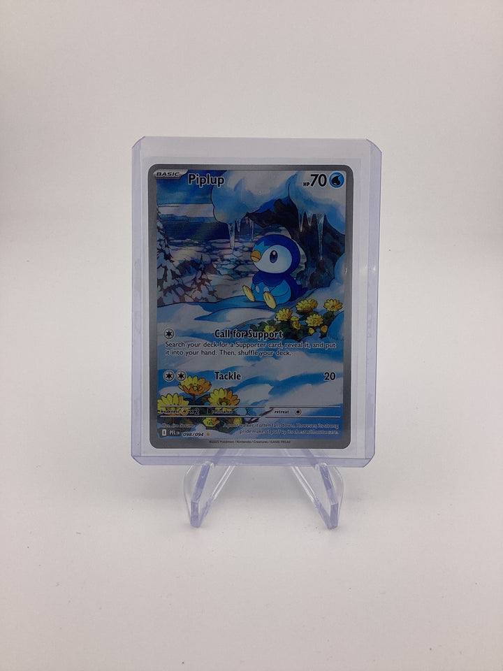 Pokemon TCG 2025 Piplup Phantasmal Flames Full Art Illustration Rare, 098/094