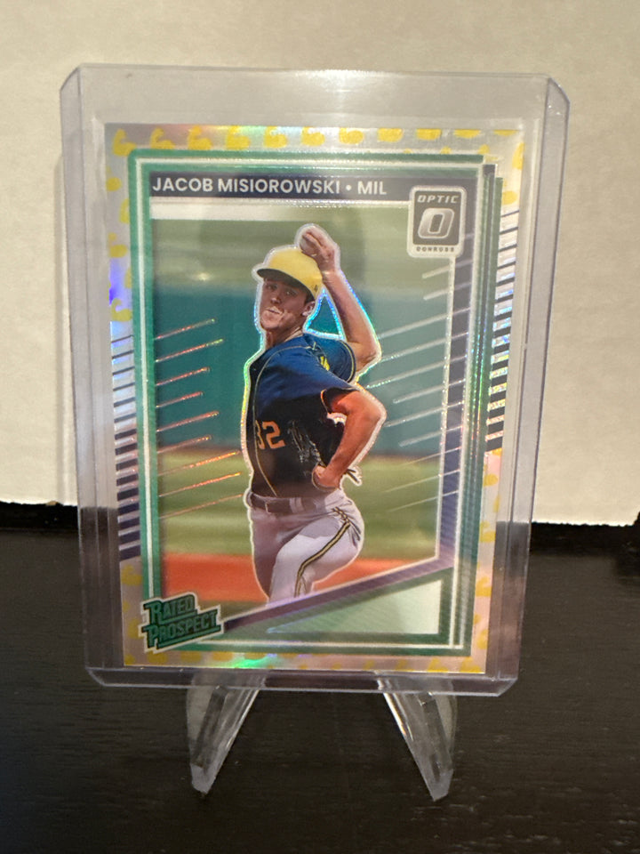 Jacob Misiorowski 2025 Panini Donruss Optic Flex Emoji Rated Prospect, 049/149