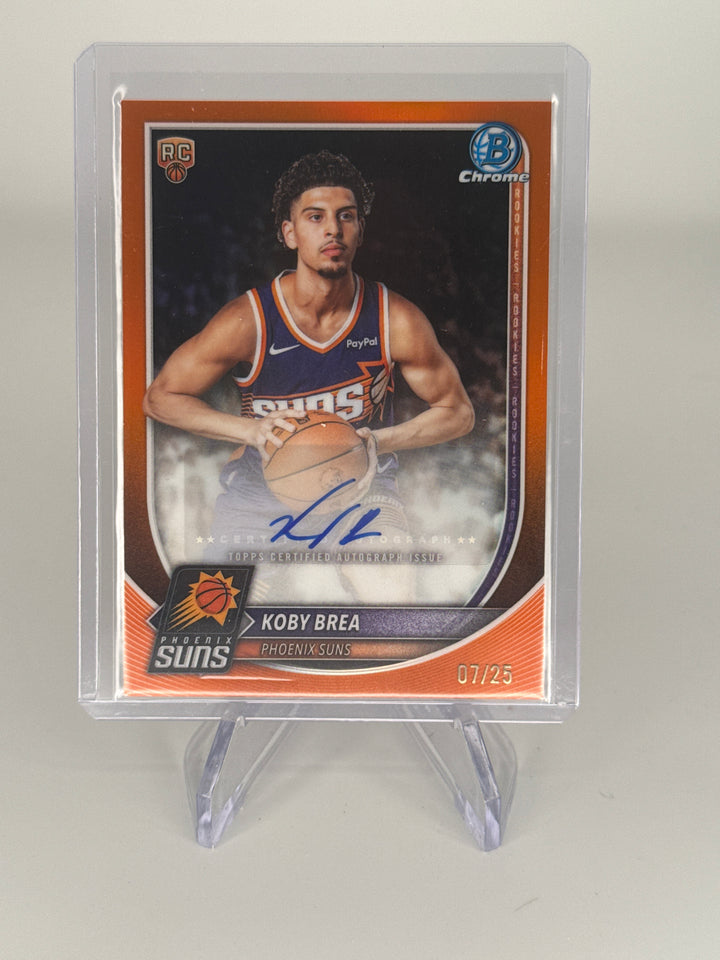 Koby Brea 2025 Bowman Chrome Orange Refractor Rookie Auto, 07/25