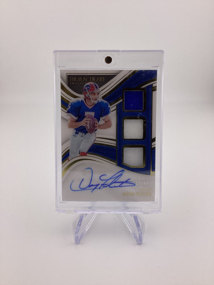 Doug Flutie 2023 Panini Immaculate Triple Game Worn Relic Auto, 32/99