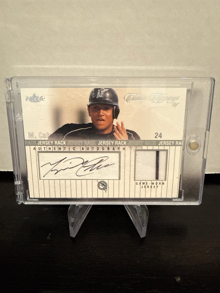 Miguel Cabrera 2004 Fleer Jersey Rack Auto, 21/50