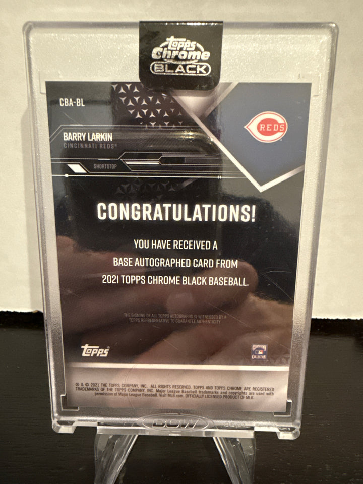 Barry Larkin 2021 Topps Chrome Black Auto, 26/99