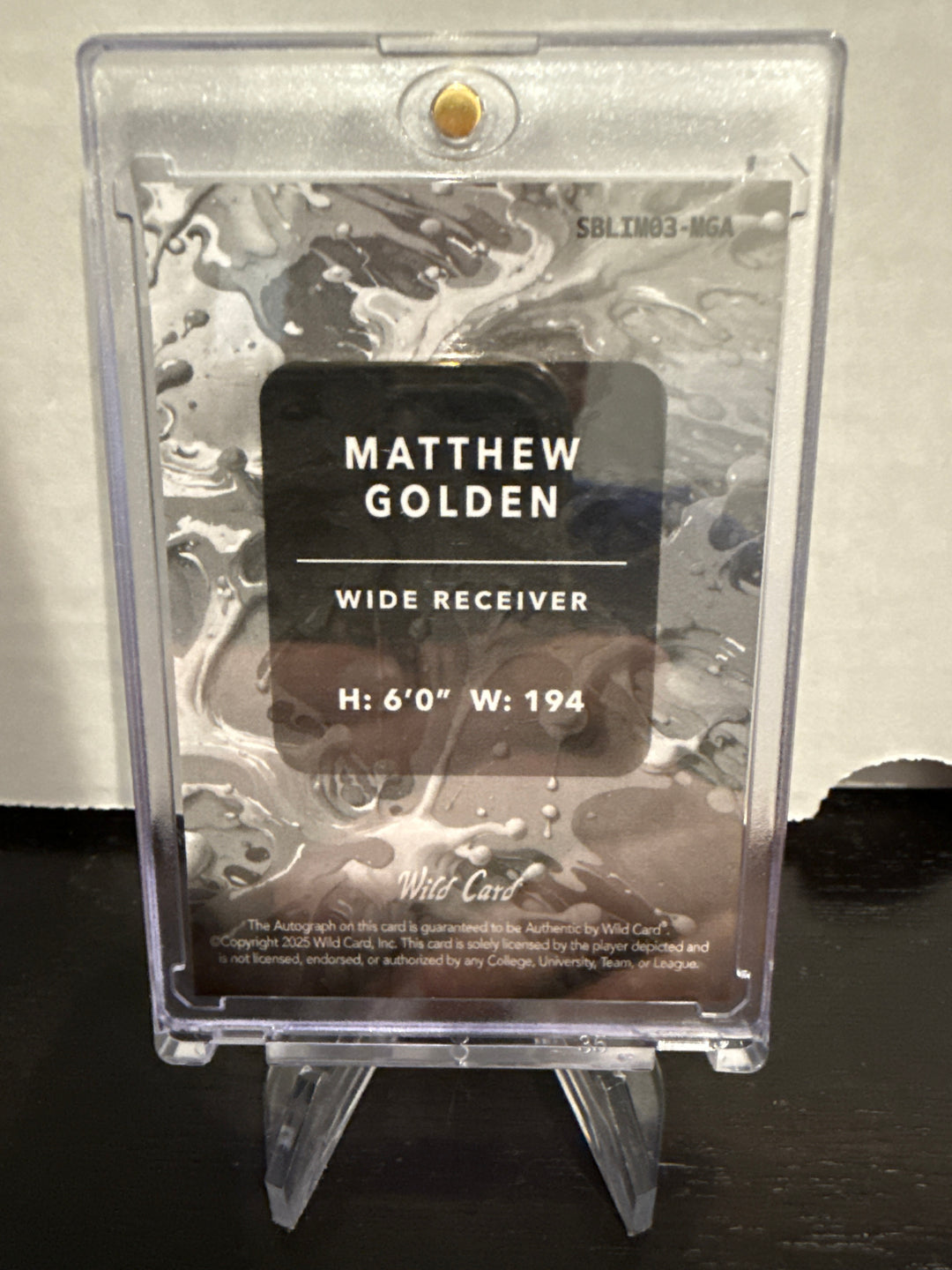 Matthew Golden 2025 Wild Card Chrome Splat Green 1/1 Rookie Auto