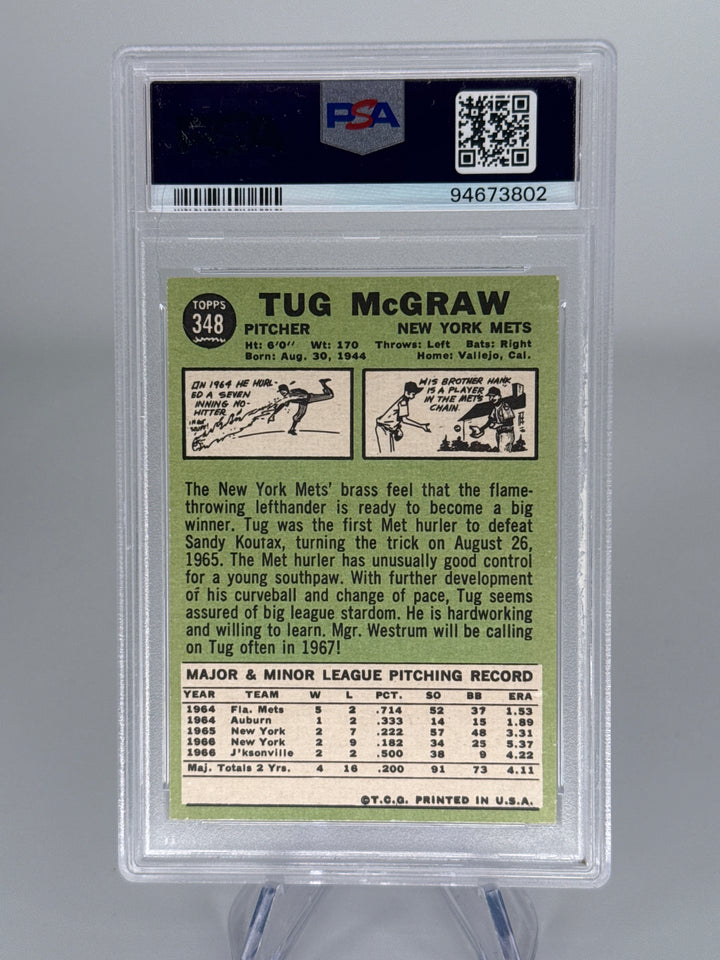 Tug McGraw 1967 Topps, PSA 8