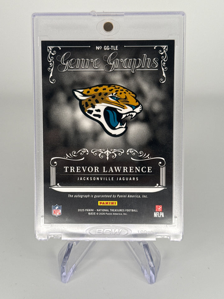 Trevor Lawrence 2025 Panini National Treasures Genre Graphs Auto, 20/25