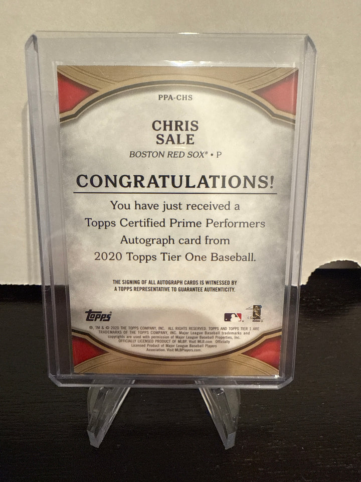 Chris Sale 2020 Topps Tier One Prime Performers Auto, 65/80