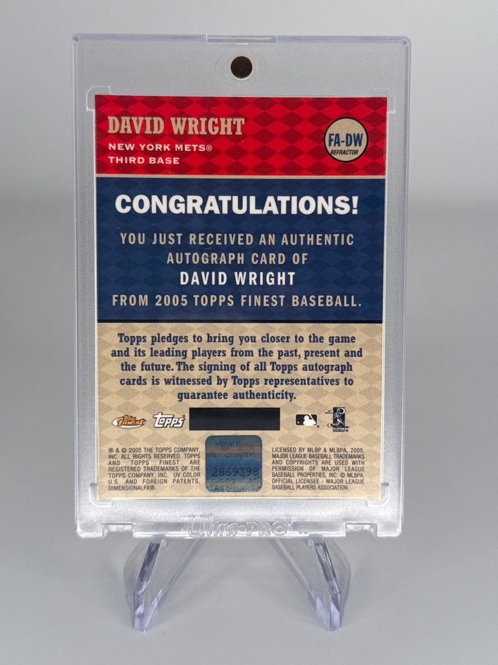 David Wright 2005 Topps Finest Refractor Auto