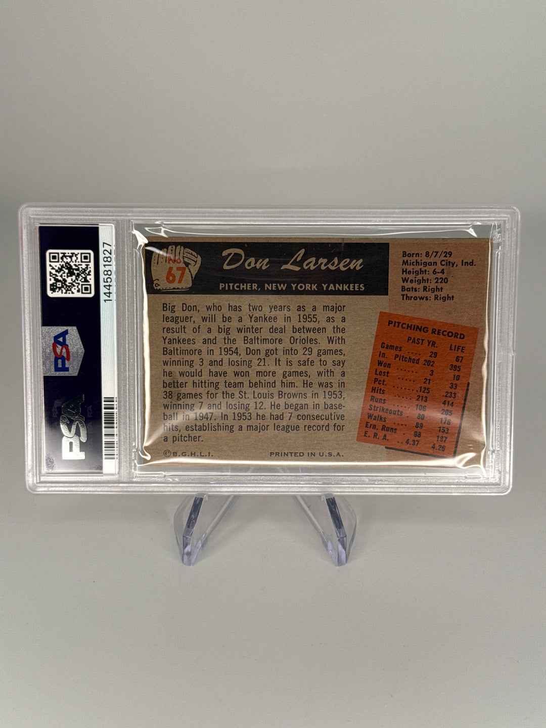 Don Larsen 1955 Bowman, PSA 5