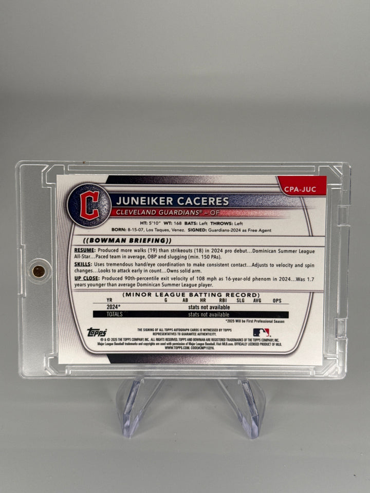 Juneiker Caceres 2025 Bowman Chrome 1st Auto