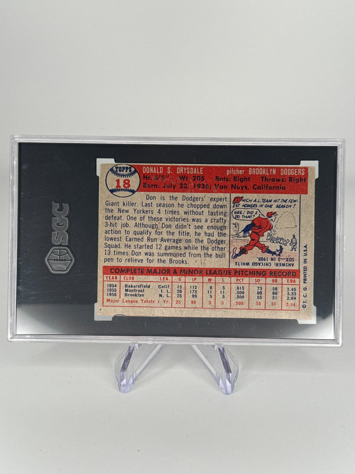 Don Drysdale 1957 Topps Rookie, SGC 2