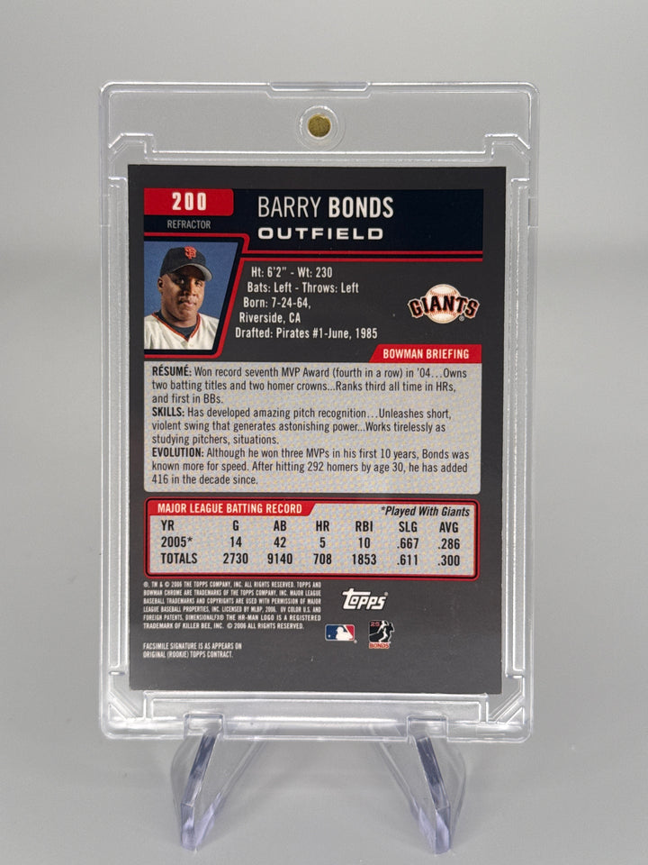 Barry Bonds 2006 Bowman Chrome Refractor