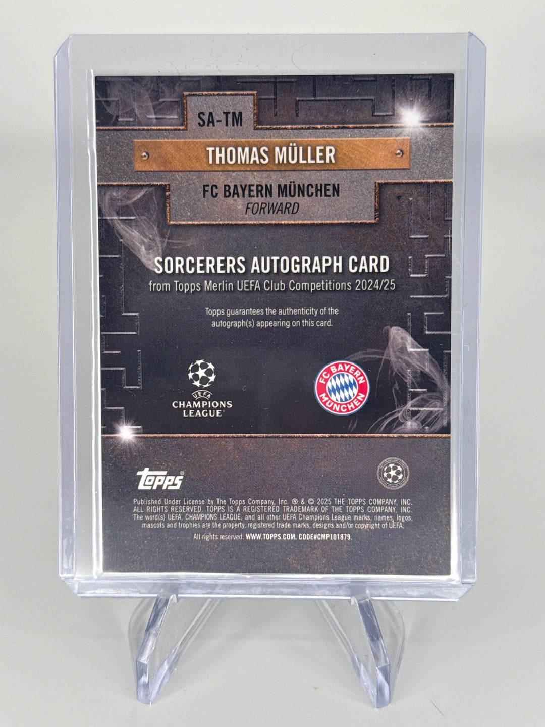 Thomas Muller 2025 Topps Merlin Sorcerers Green Auto, 08/99