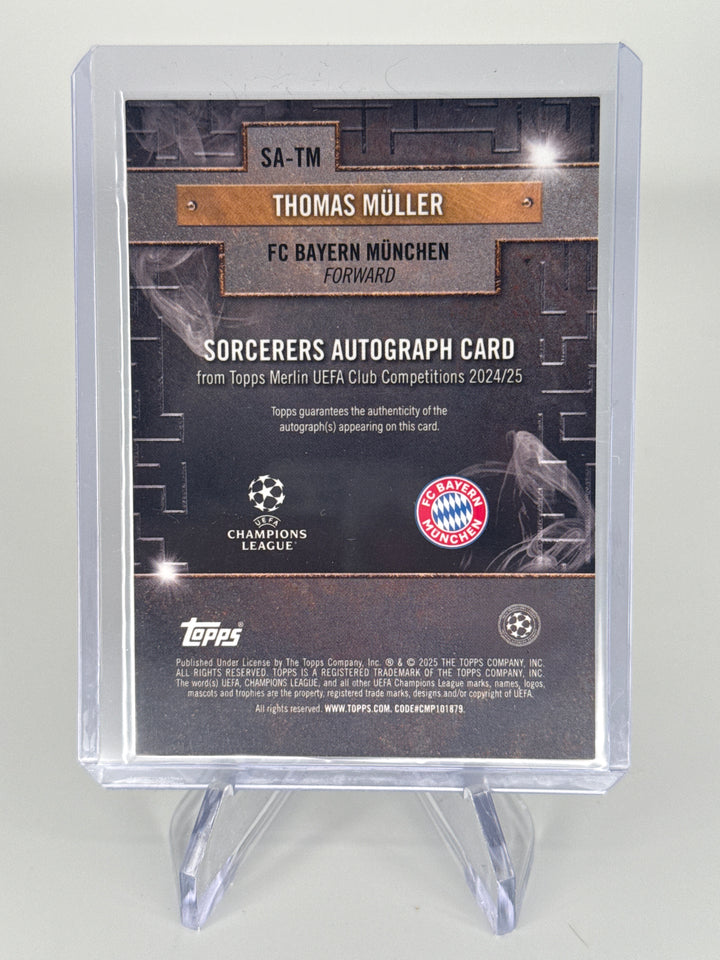 Thomas Muller 2025 Topps Merlin Sorcerers Green Auto, 08/99