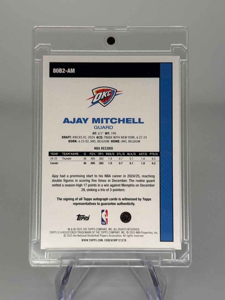 Ajay Mitchell 2025 Topps Flagship 45th Anniversary Gold Foil Auto, 16/50
