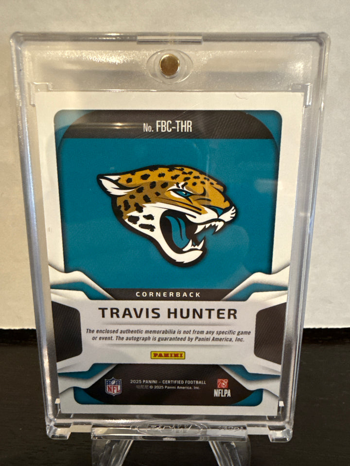 Travis Hunter 2025 Panini Certified Rookie Patch Auto Gold, 06/10
