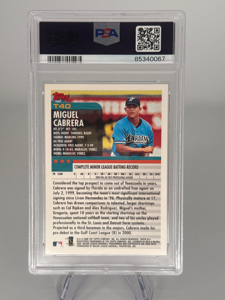 Miguel Cabrera 2000 Topps Traded Rookie, PSA 9 Mint