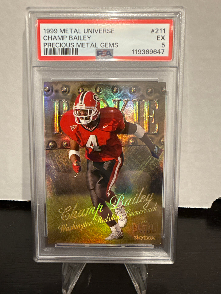 Champ Bailey 1999 Metal Universe Precious Metal Gems Rookie, 33/50, PSA 5