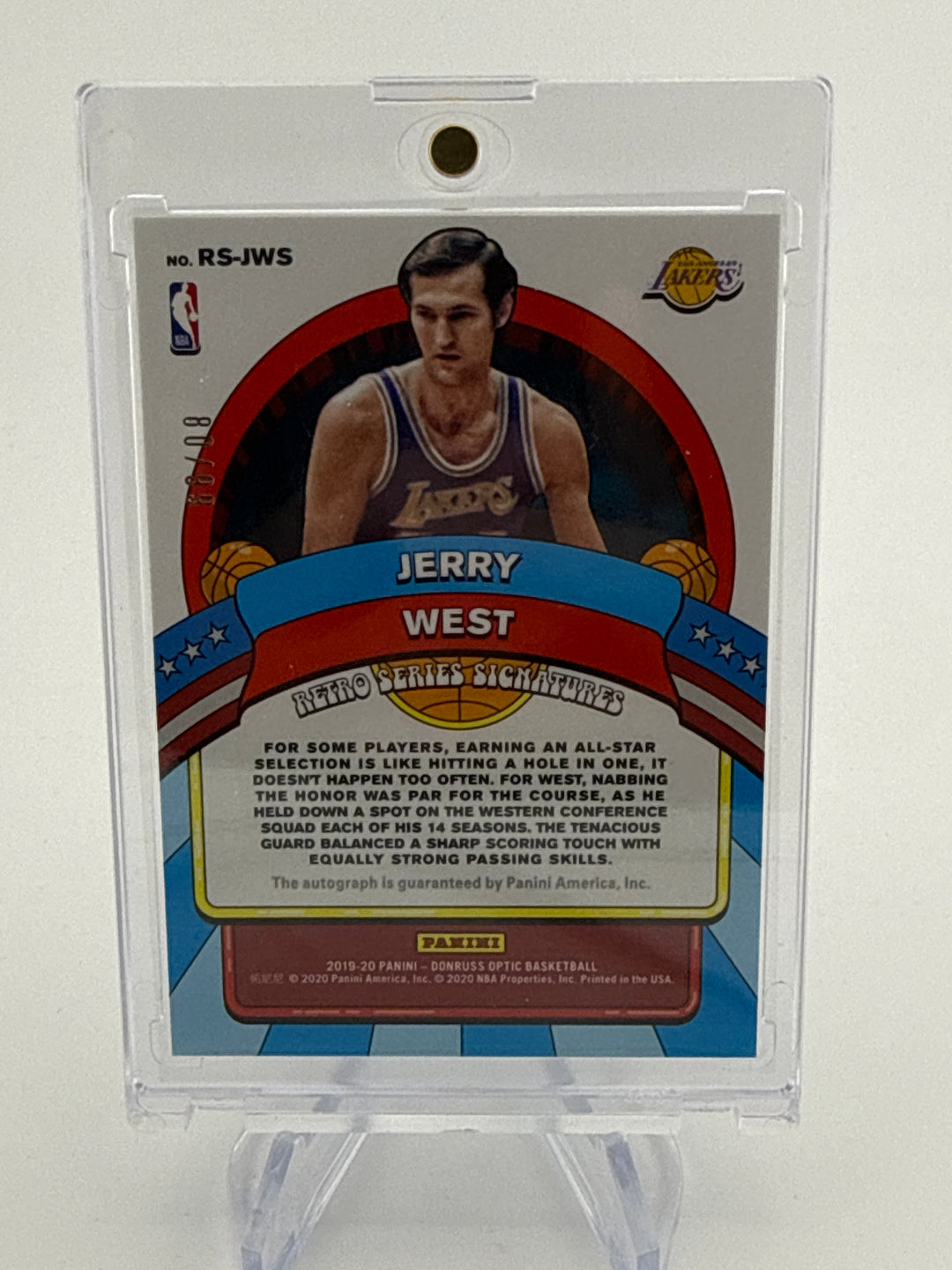 Jerry West 2019-2020 Panini Donruss Optic Retro Series Auto, 80/99
