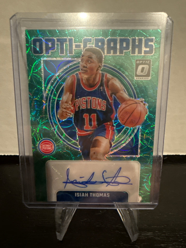 Isiah Thomas 2024 Panini Donruss Optic Opti-Graphs Green Scope Auto, 10/25