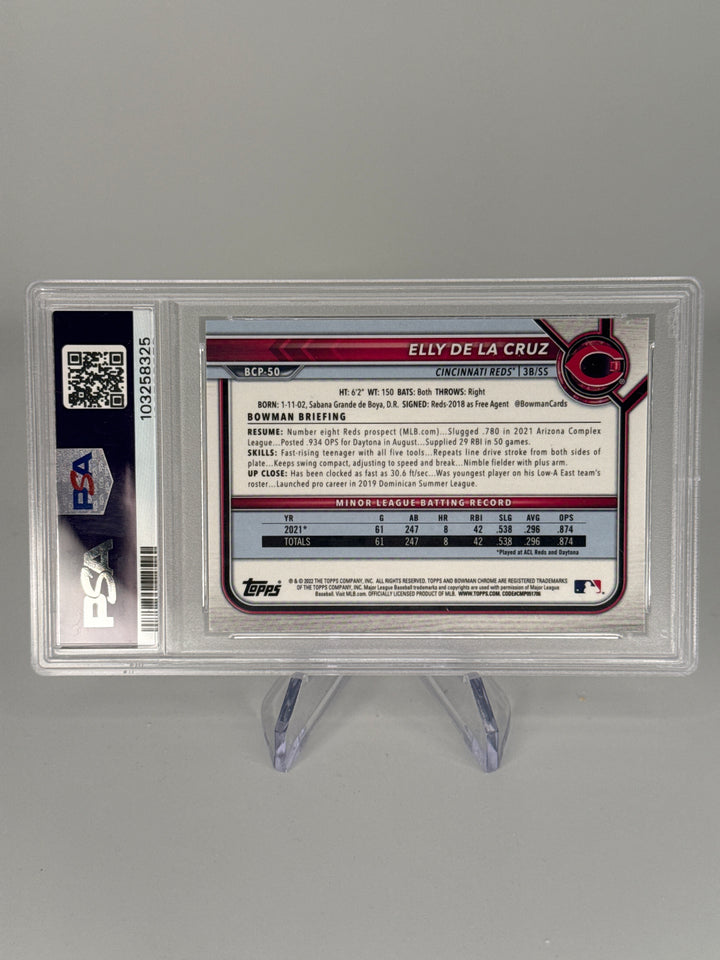 Elly De La Cruz 2022 Bowman Chrome Prospects, PSA 10 Gem Mint