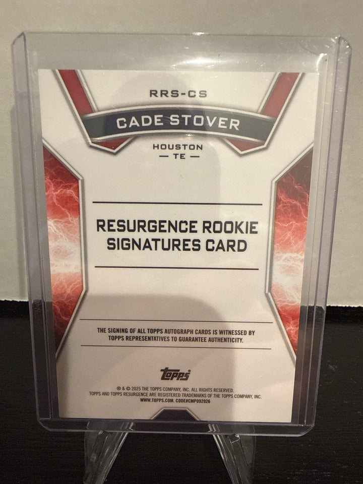 Cade Stover 2025 Topps Resurgence Rookie Auto Red Static, 1/5