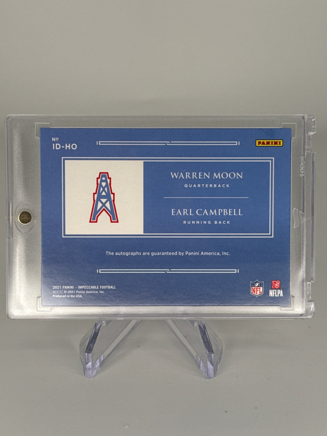 Warren Moon/Earl Campbell 2021 Panini Impeccable Dual Auto, 11/25