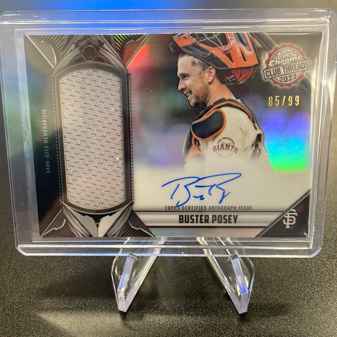 Buster Posey 2022 Topps Chrome Club Threads Patch Auto, 85/99
