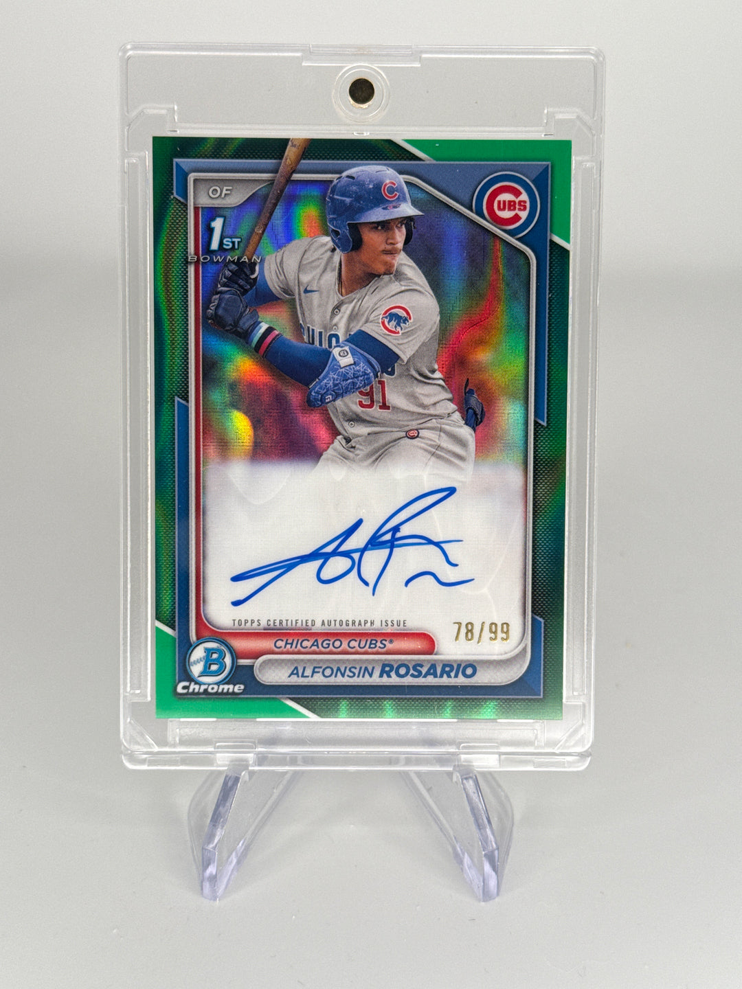 Alfonsin Rosario 2024 Bowman Chrome Green Lava 1st Auto, 78/99