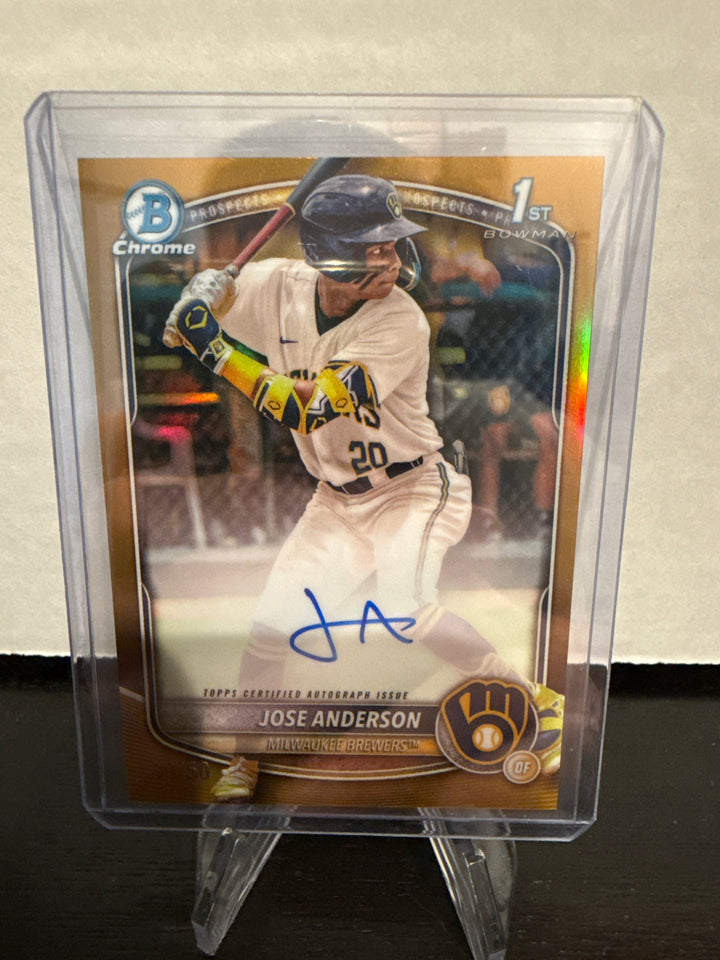 Jose Anderson 2025 Bowman Chrome Gold Refractor 1st Auto, 39/50