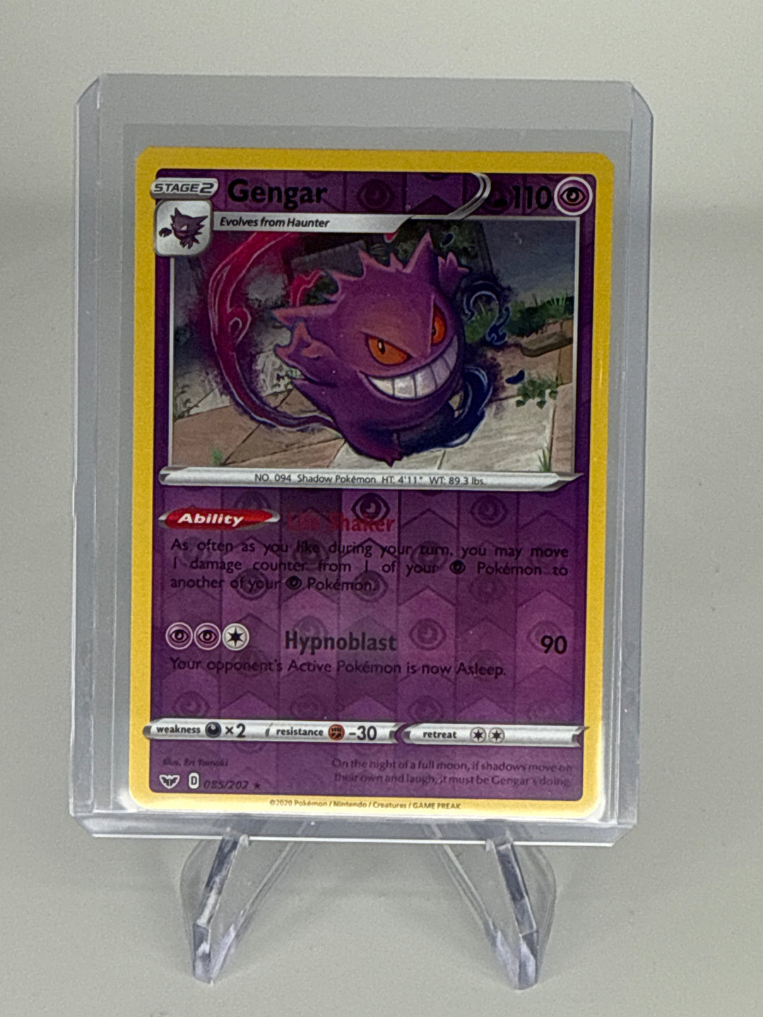 Pokemon TCG 2020 Gengar Darkness Ablaze Reverse Holo, 085/202
