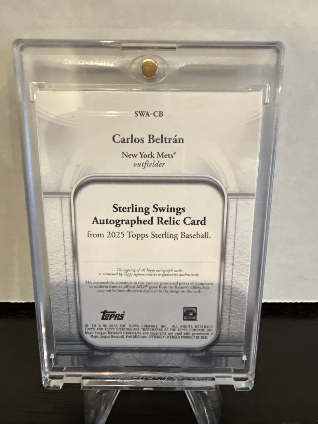 Carlos Beltran 2025 Topps Sterling, Sterling Swings Auto Relic Blue, 08/10