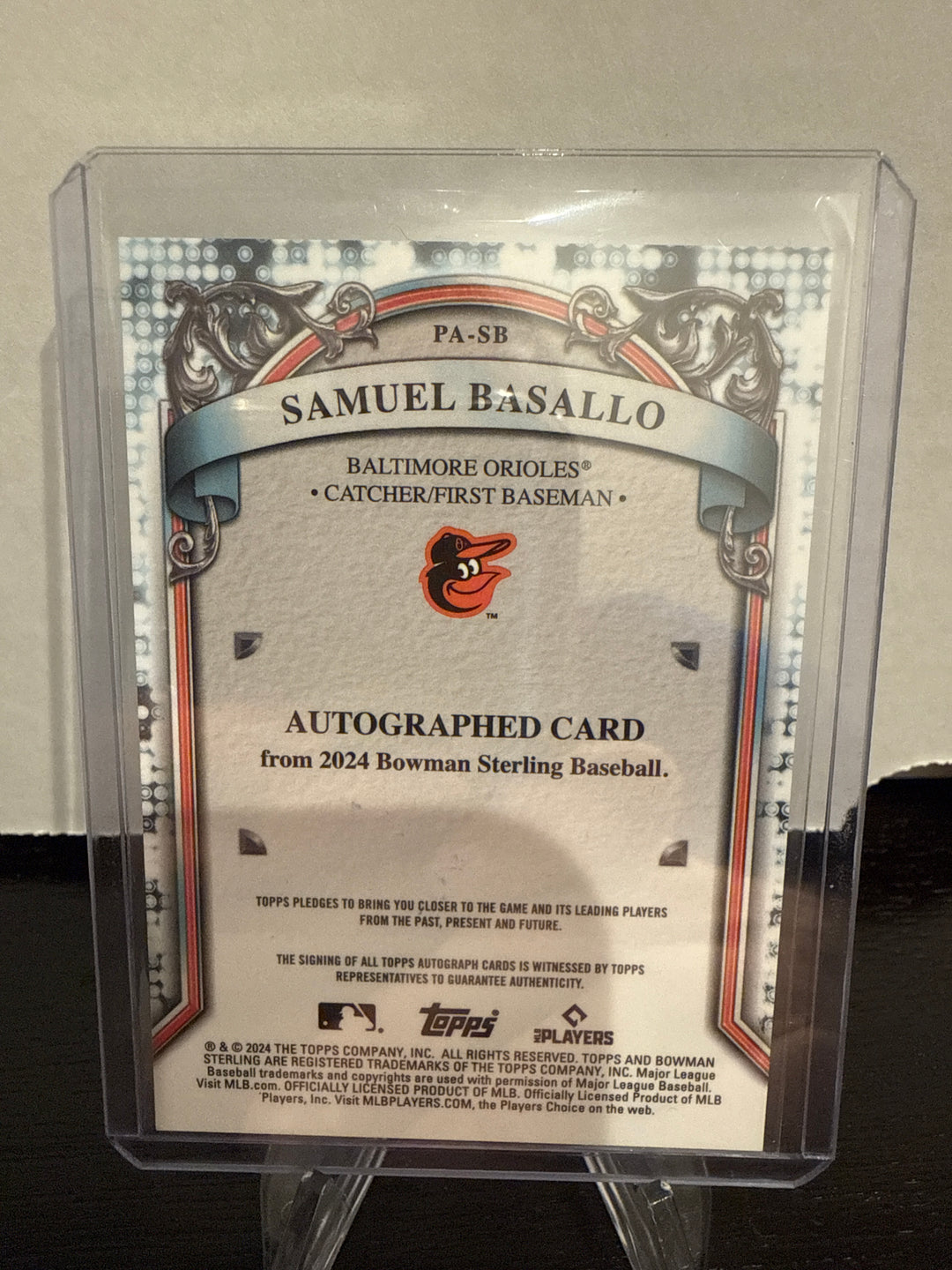Samuel Basallo 2024 Bowman Sterling Autograph