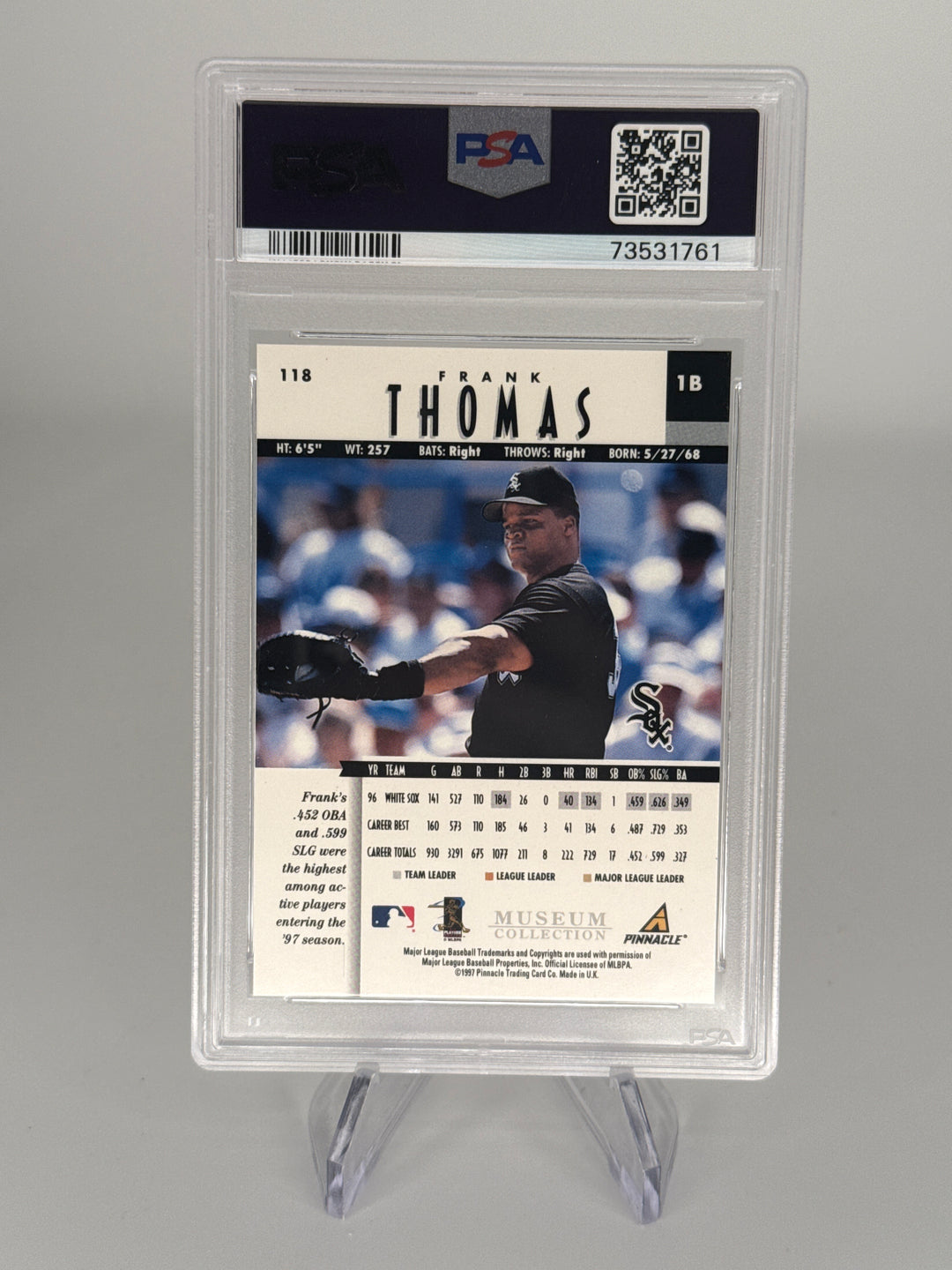 Frank Thomas 1997 New Pinnacle Museum Collection, PSA 9 Mint