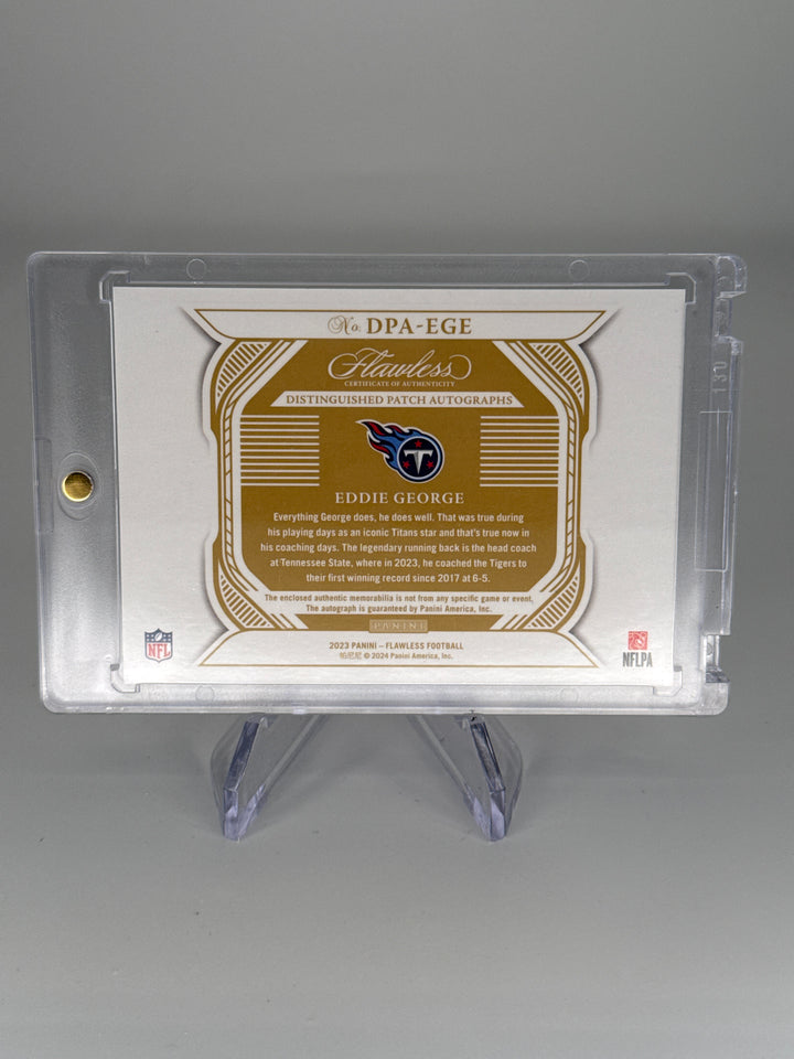 Eddie George 2023 Panini Flawless Distinguished Patch Auto, 06/25
